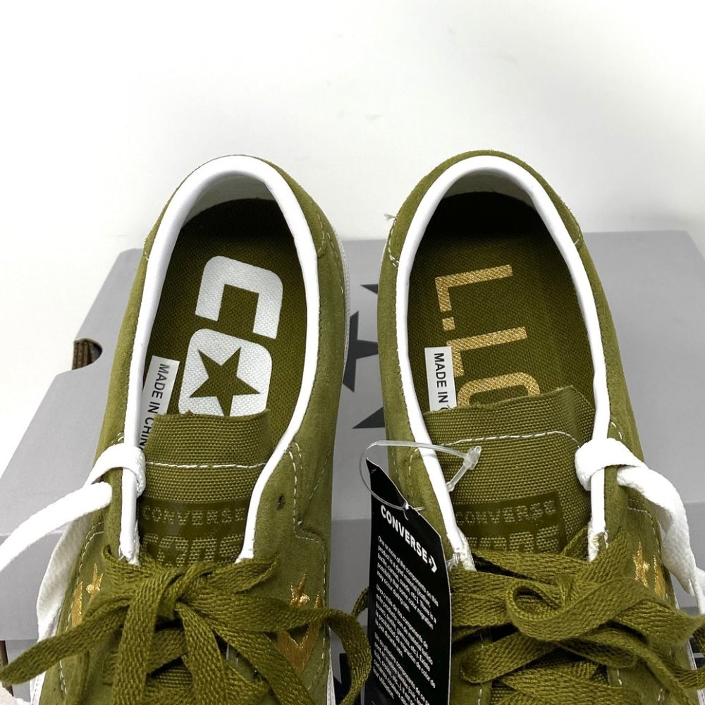 CONVERSE Men Louie Lopez Pro OX Suede Dark Moss Gold Green Skate Sneaker 168669C - Picture 4 of 11